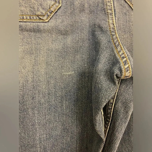 Pilcro The Skipper Cropped Wide Leg Jeans Frayed Hems Blue Size 32 - Picture 6 of 8